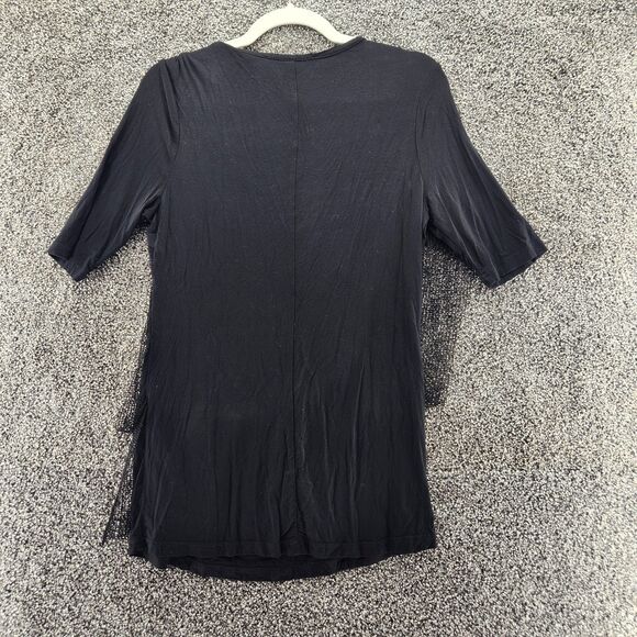 Clothes head black small netting Y2k 90s whimsigoth short sleeve top - Picture 7 of 7